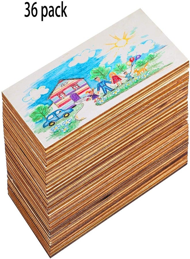 Cliths 36 Pack Blank Wood Sheets 3 x 5 cm Rectangle Unfinished Wood Pieces for DIY Crafts Painting, Christmas Ornaments and Home Decor - Image 3